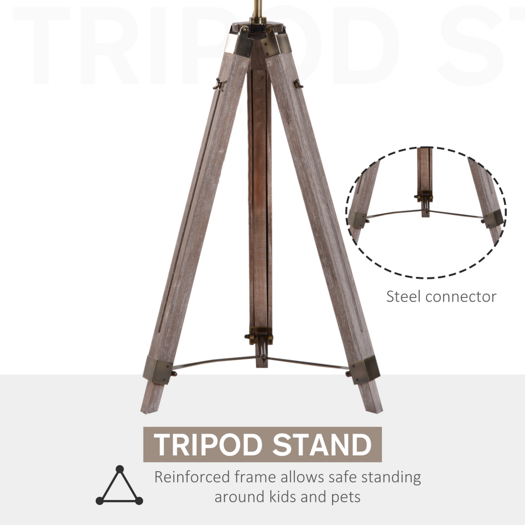 The Foster Floor Lamp — Wood Tripod Searchlight Standing Lamp