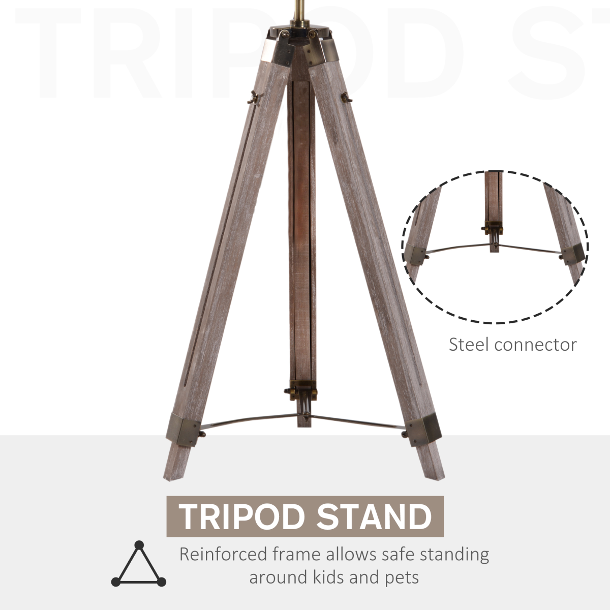 The Foster Floor Lamp — Wood Tripod Searchlight Standing Lamp