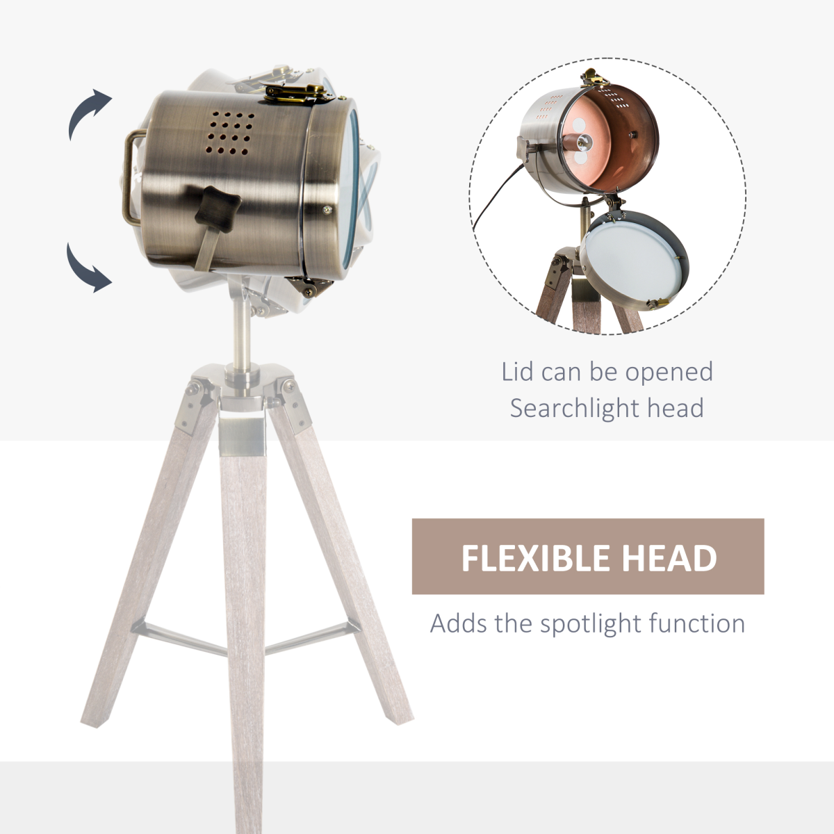 The Beckett Floor Lamp — Vintage Tripod Spotlight Standing Lamp