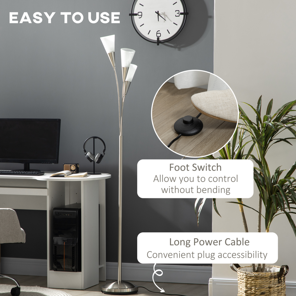 The Prentiss Floor Lamp — 3-Cone Uplighter Standing Lamp