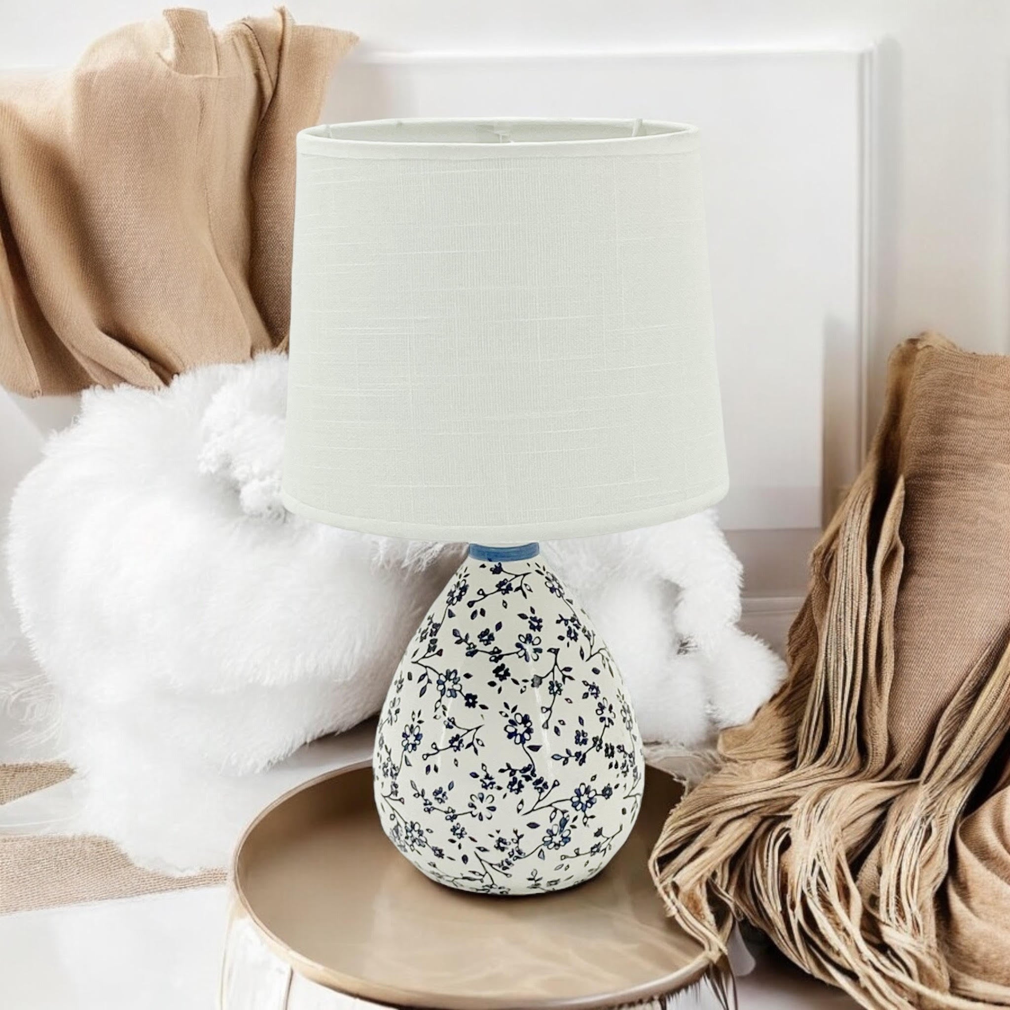The Bramble Table Lamp — Floral Ceramic Bedside Lamp