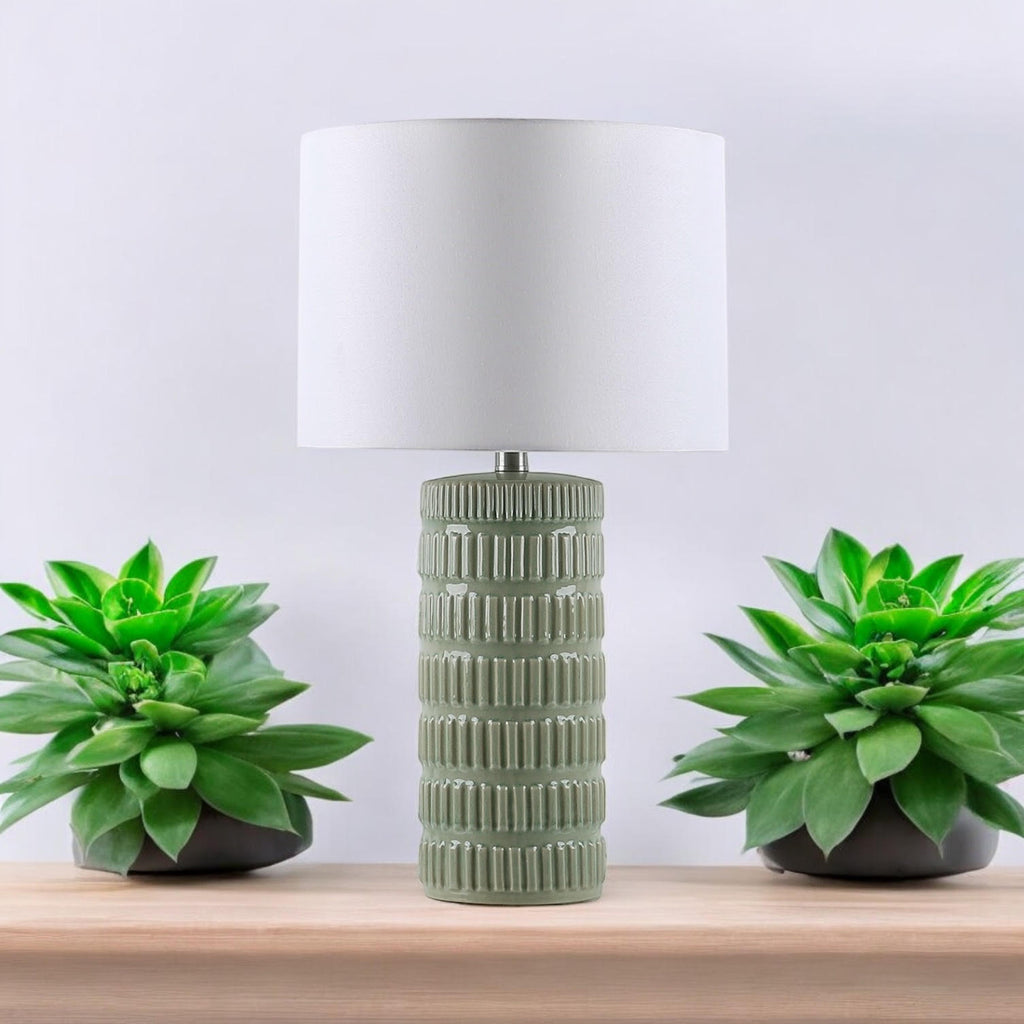 The Fairholt Table Lamp — Striped Ceramic