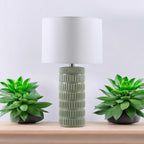 The Fairholt Table Lamp — Striped Ceramic