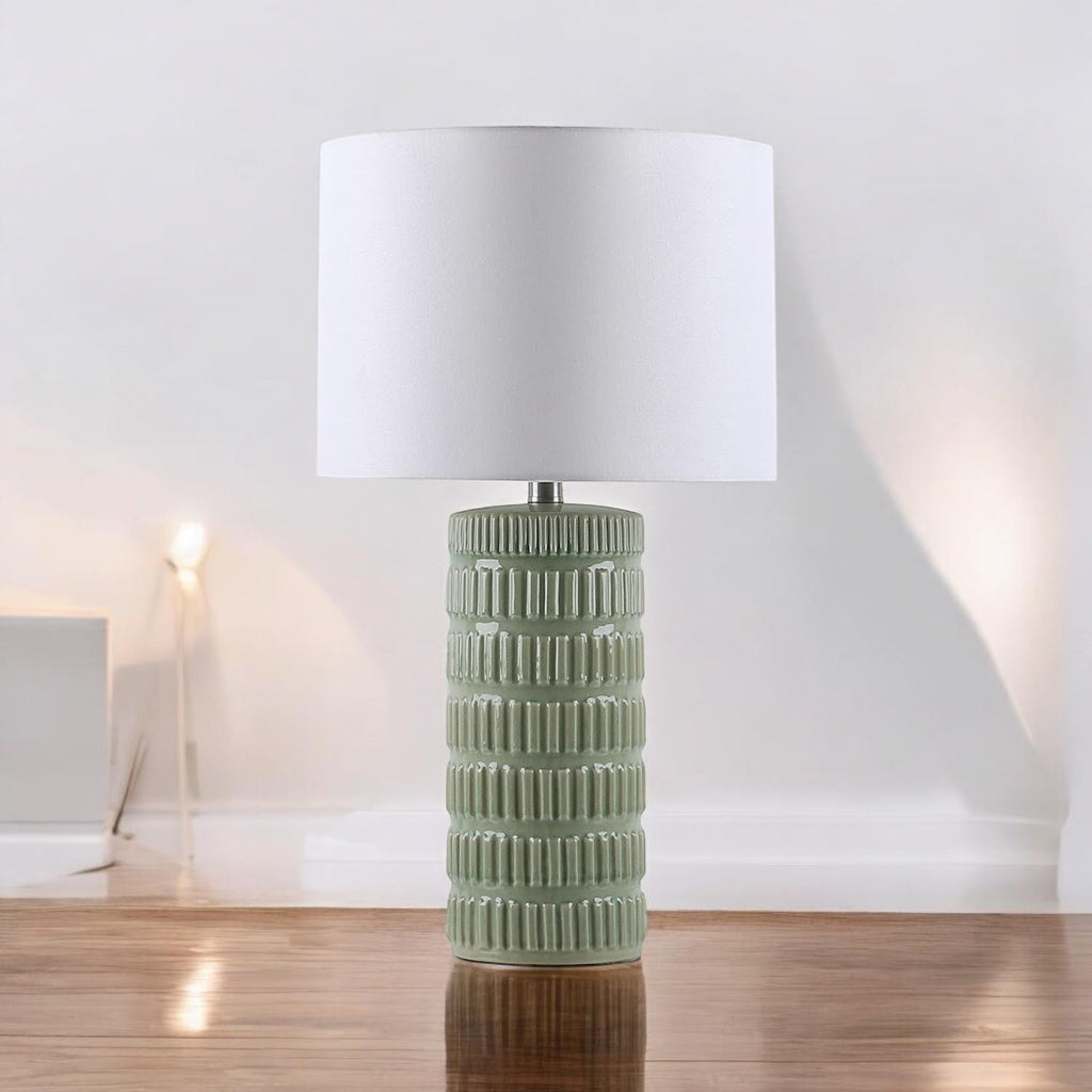 The Fairholt Table Lamp — Striped Ceramic