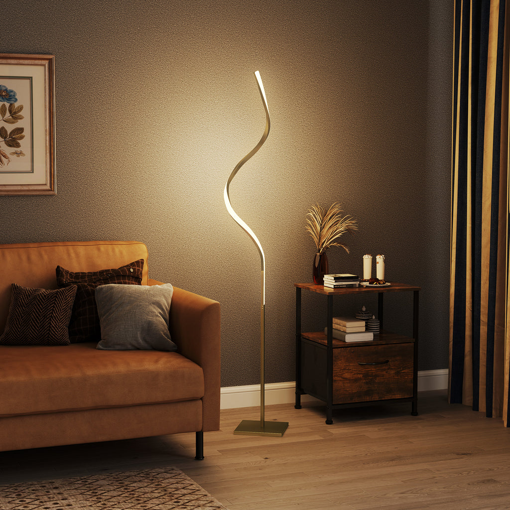 The Sable Floor Lamp — Ribbon Spiral LED Standing Lamp