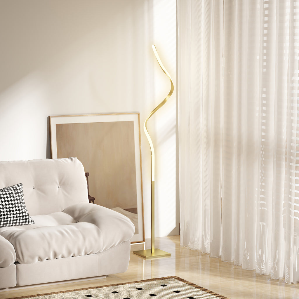 The Sable Floor Lamp — Ribbon Spiral LED Standing Lamp