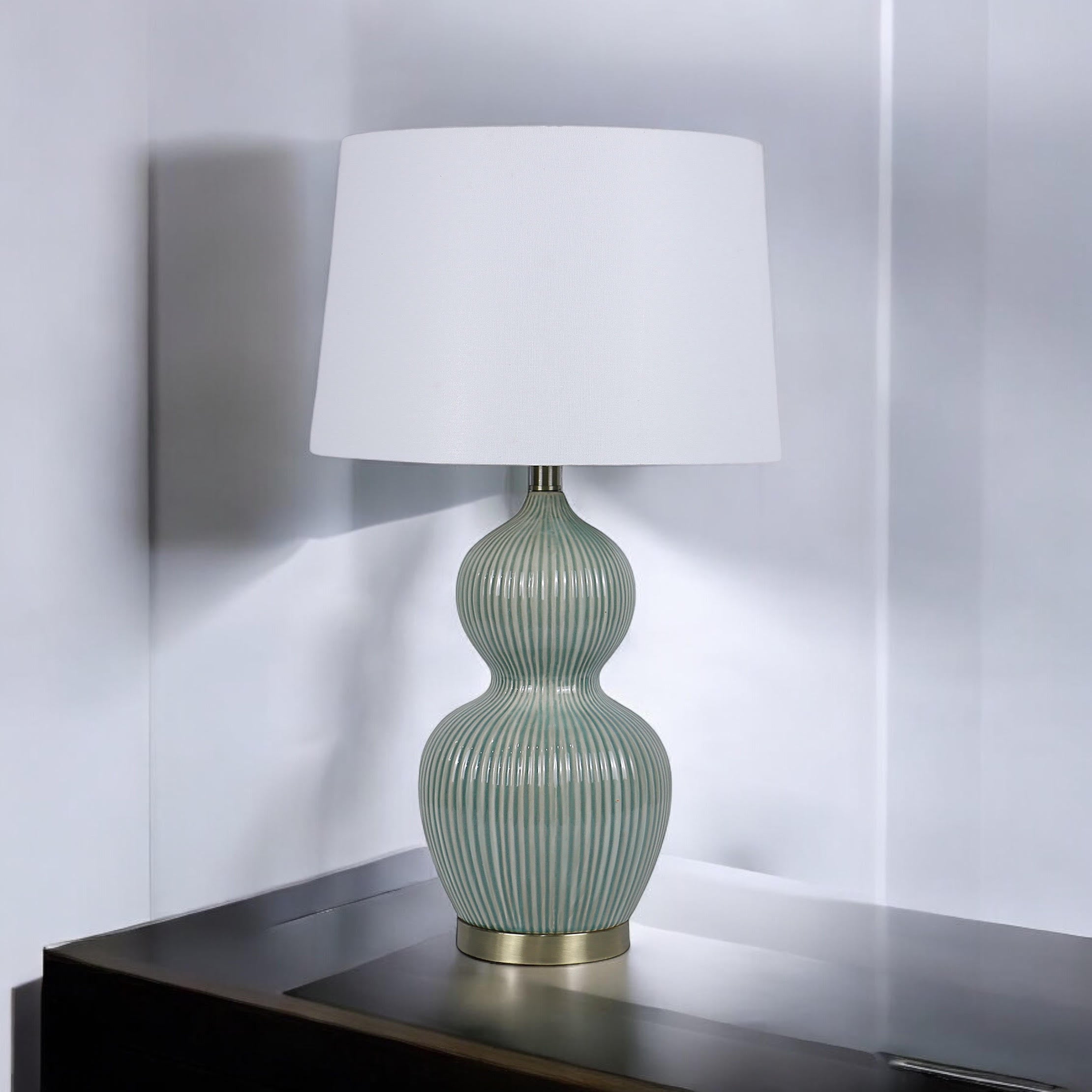 The Silverbeck Table Lamp — Double Gourd Ceramic