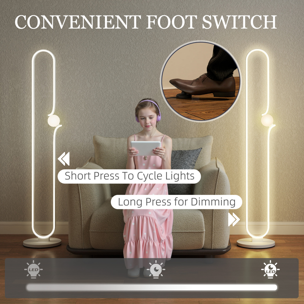 The Lyric Floor Lamp — LED Note & Glass Orb Standing Lamp