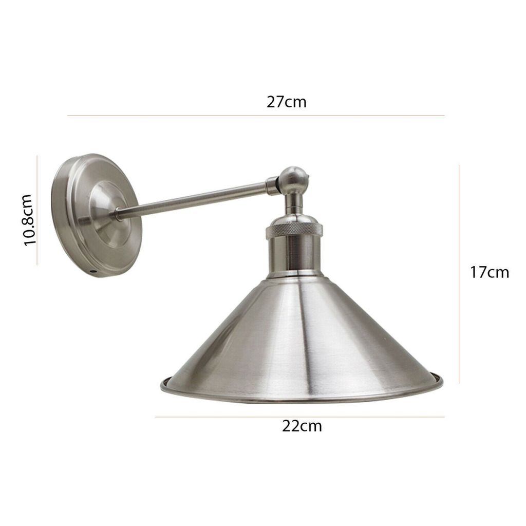 The Oakendale Cone — Satin Nickel Adjustable Wall Light