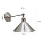 The Oakendale Cone — Satin Nickel Adjustable Wall Light