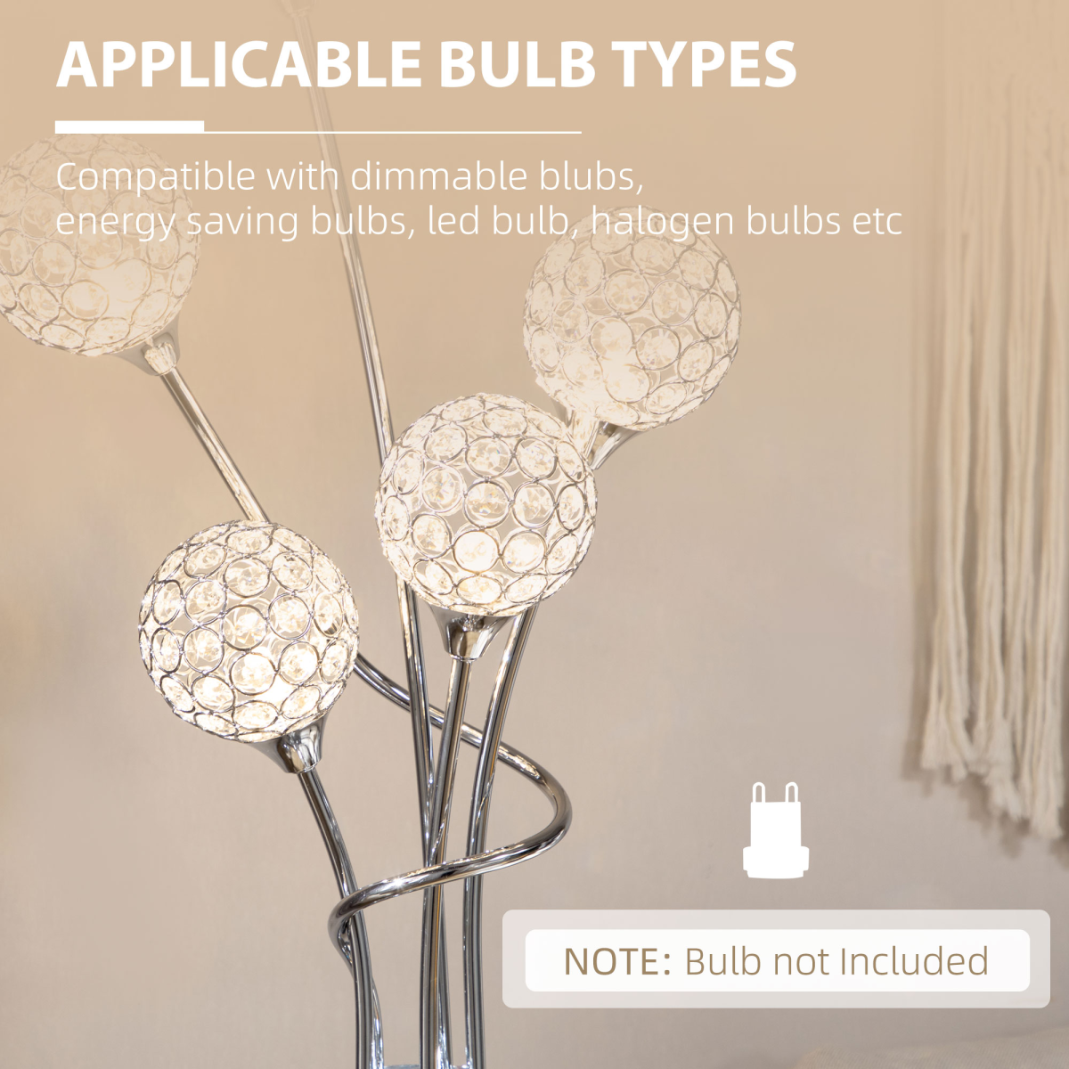The Aveline Floor Lamp — 5-Light Crystal Bloom Standing Lamp