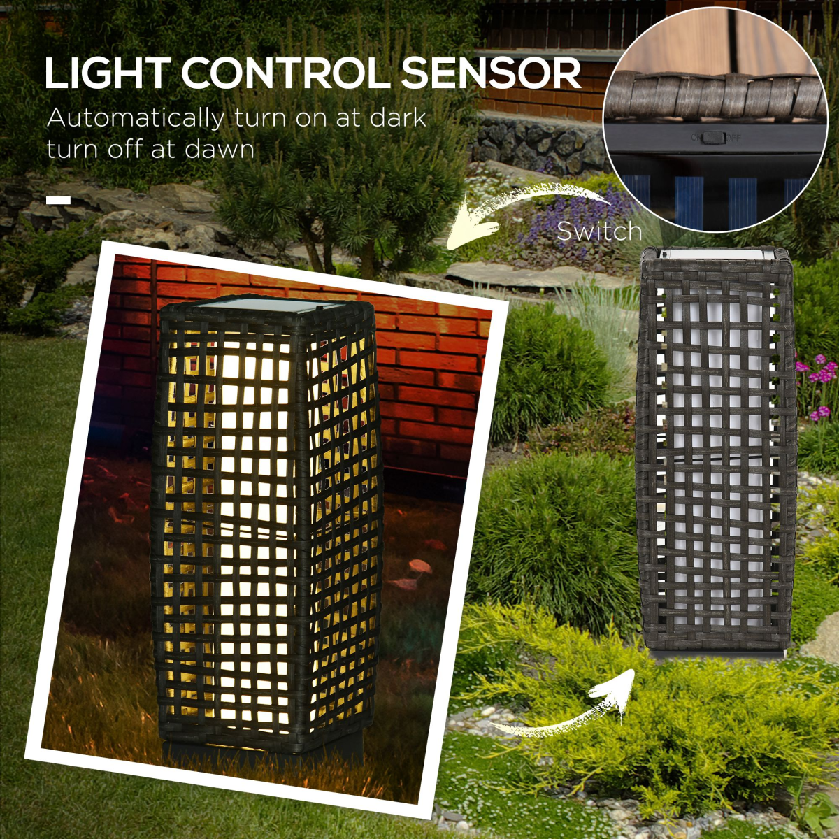 The Wrenholt Lantern — Rattan Solar Garden Light