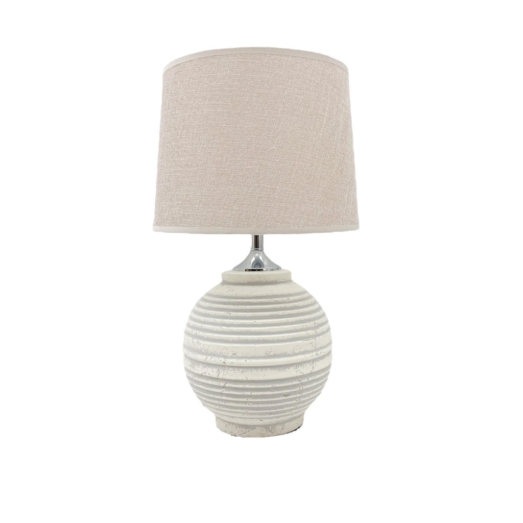 The Marlowe Table Lamp — Ribbed Ceramic with Linen Shade
