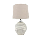 The Marlowe Table Lamp — Ribbed Ceramic with Linen Shade