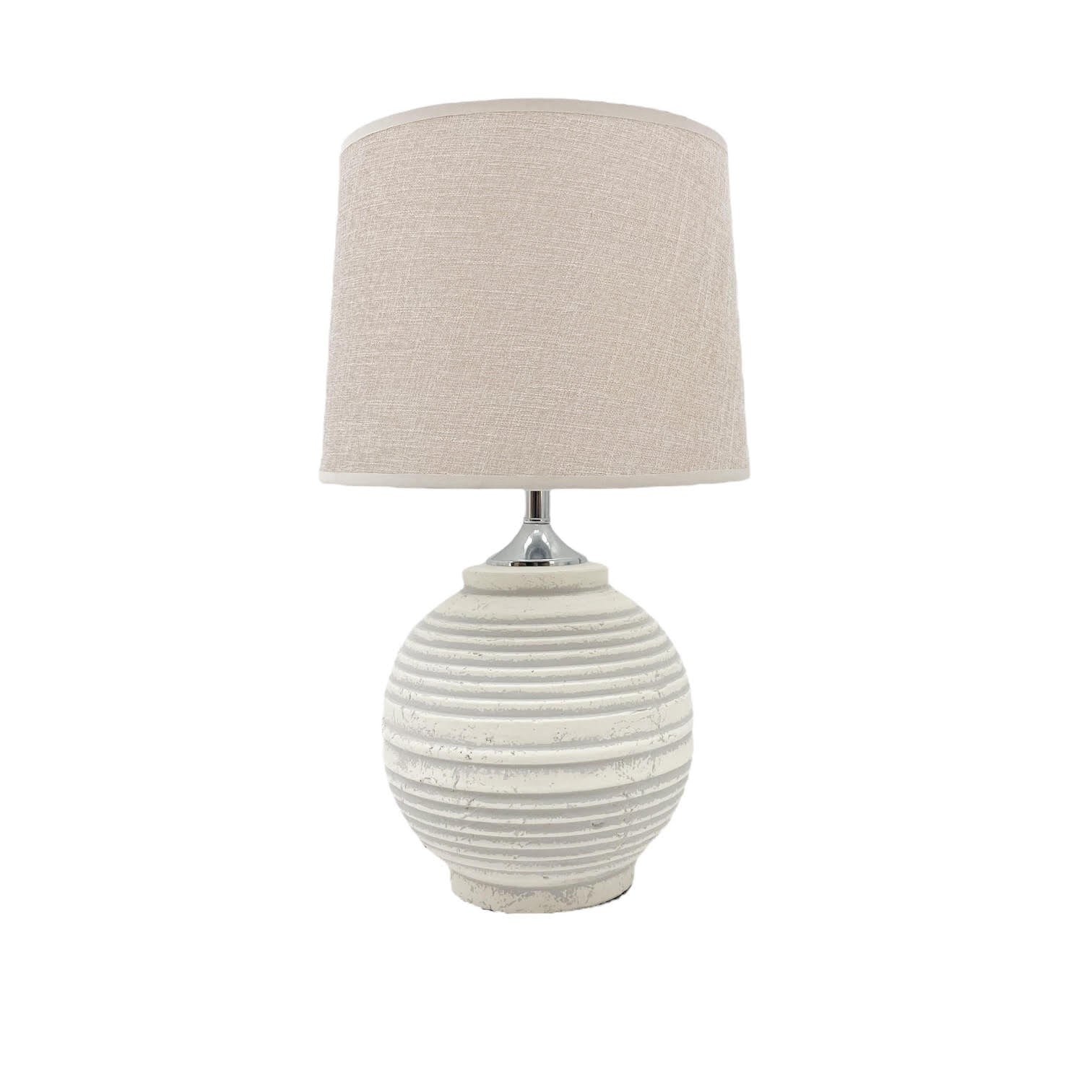 The Marlowe Table Lamp — Ribbed Ceramic with Linen Shade