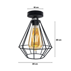 Shoreditch - Black Wire Cage Industrial Ceiling Pendant
