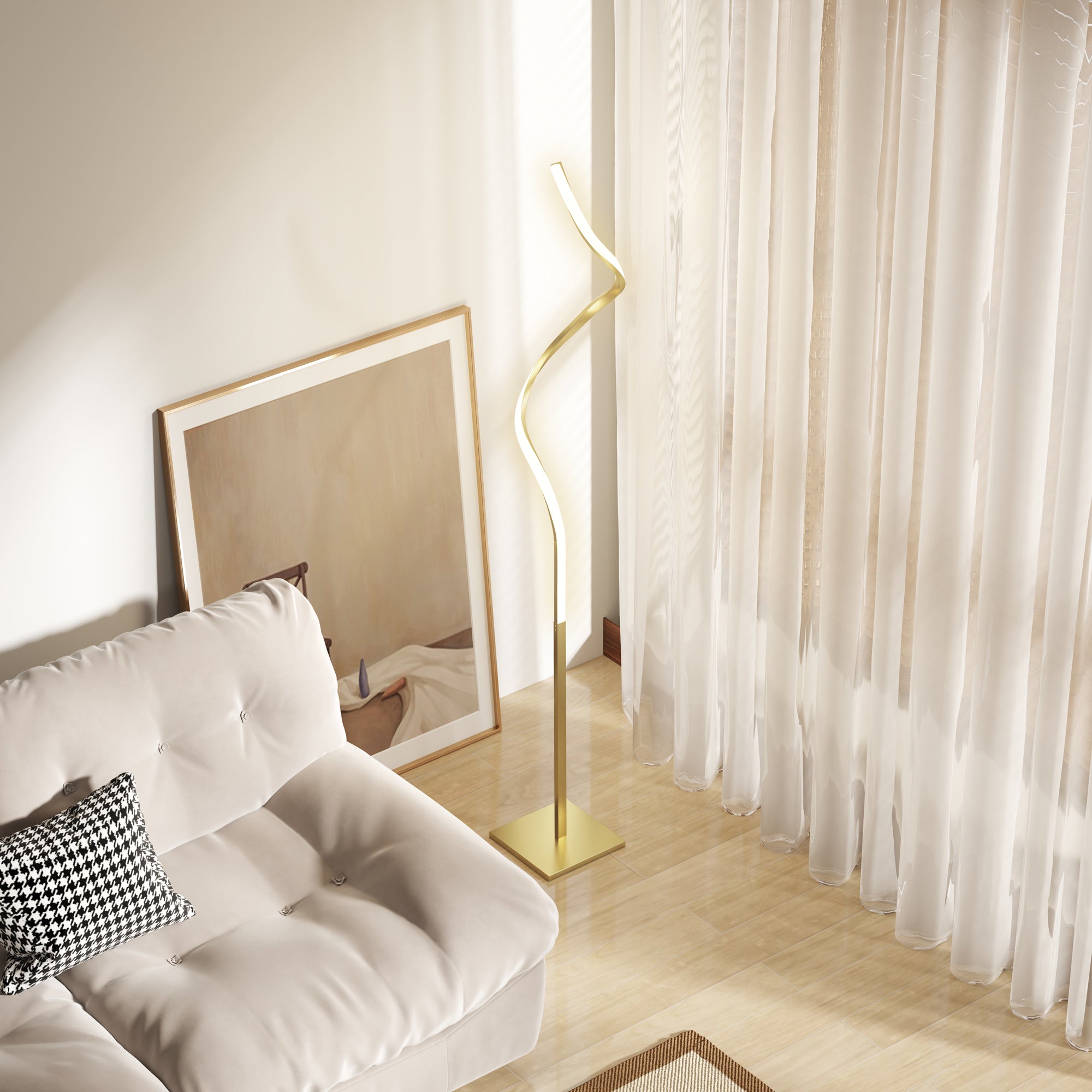 The Sable Floor Lamp — Ribbon Spiral LED Standing Lamp