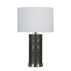 The Linden Lamp — Ceramic Base, Fabric Drum Shade by ZYVORAN Lighting