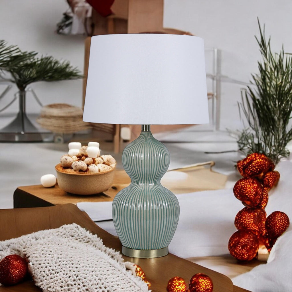 The Silverbeck Table Lamp — Double Gourd Ceramic