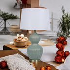 The Silverbeck Table Lamp — Double Gourd Ceramic