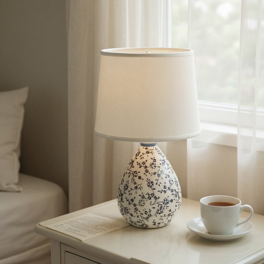 The Bramble Table Lamp — Floral Ceramic Bedside Lamp