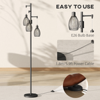 The Corvin Floor Lamp — 3-Cage Industrial Standing Lamp