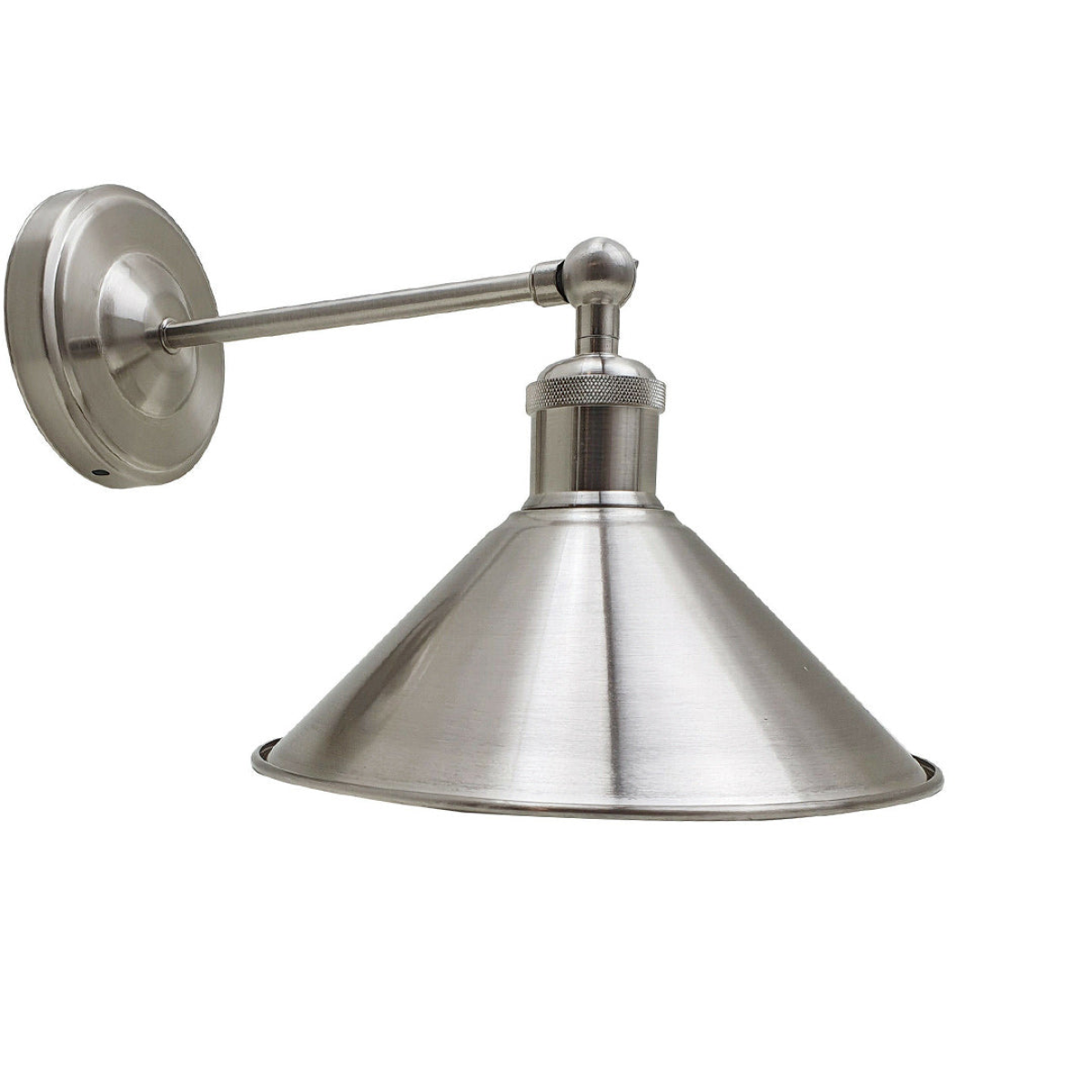 The Oakendale Cone — Satin Nickel Adjustable Wall Light