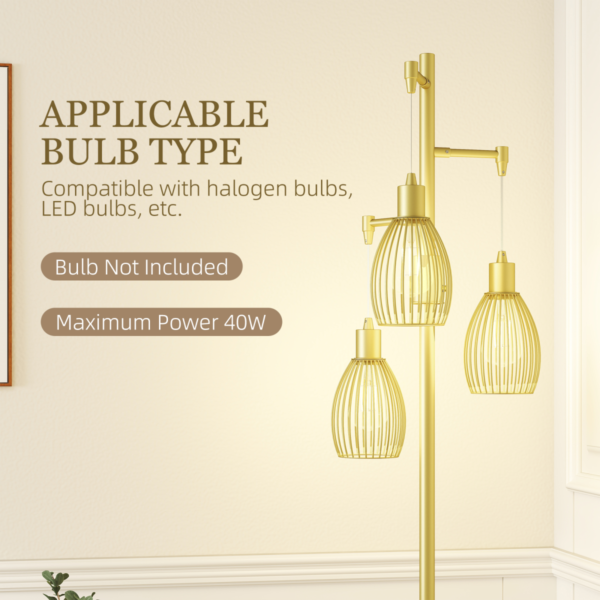 The Corvin Floor Lamp — 3-Cage Industrial Standing Lamp