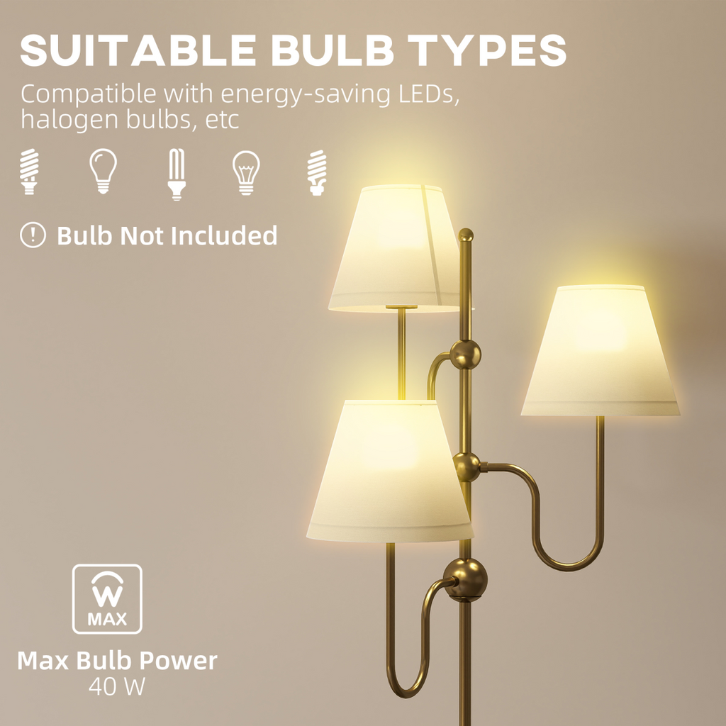 The Elysian Floor Lamp — 3-Light Golden Branch Standing Light