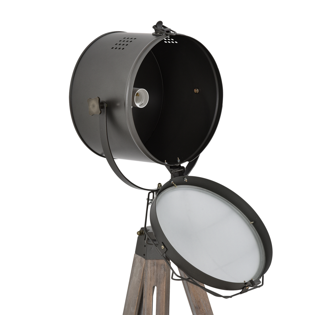 The Callahan Floor Lamp — Pine Tripod Spotlight Standing Lamp