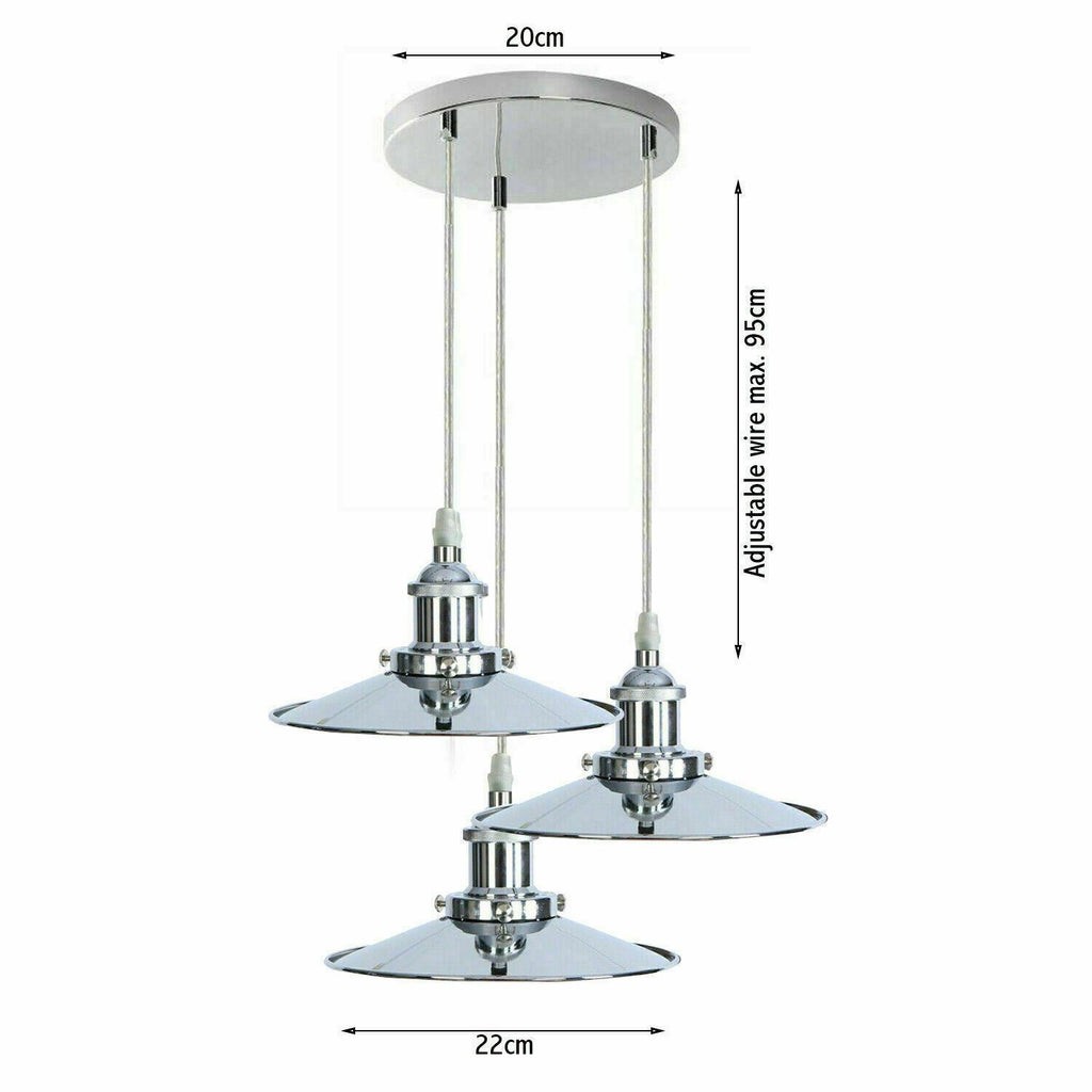 The Hartcliffe Cluster — 3-Light Chrome Pendant