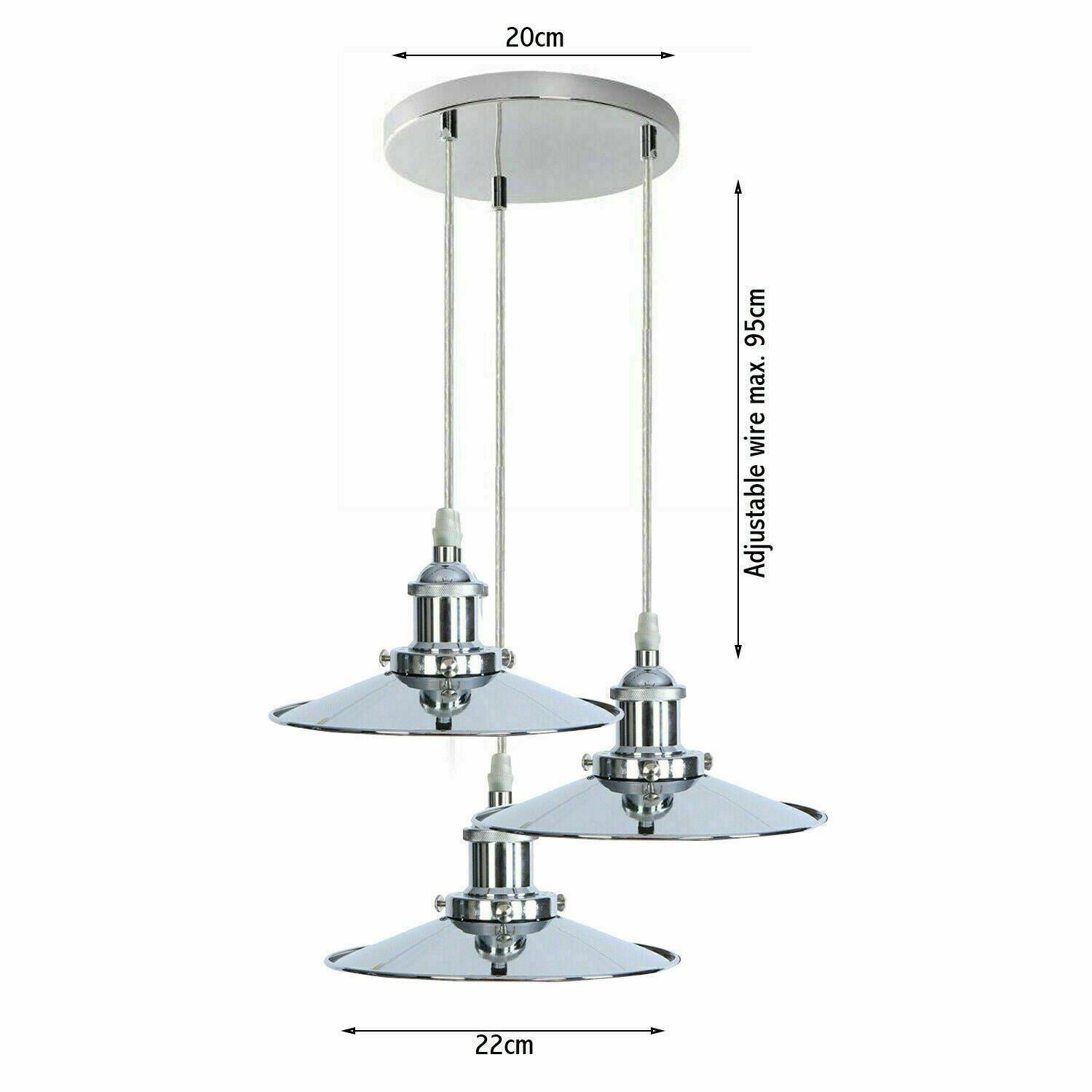 The Hartcliffe Cluster — 3-Light Chrome Pendant