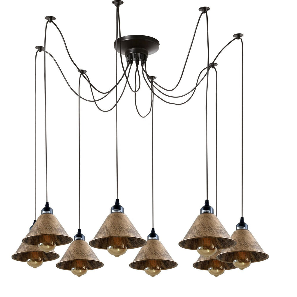 Octavia — 8-Light Spider Pendant in Brass