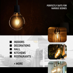 Kensington - Vintage Amber Glass G95 LED Globe Bulbs, E27 2700K, Pack of Six