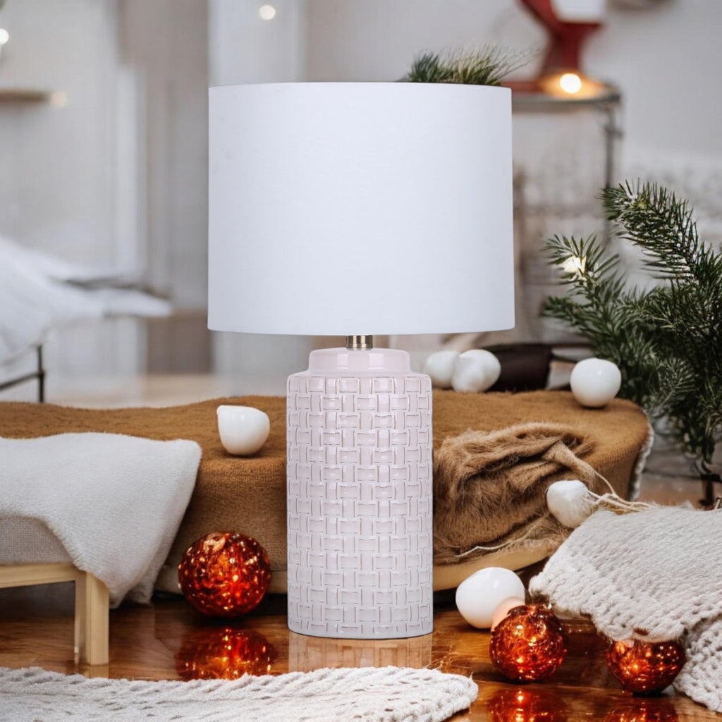 The Applecross Table Lamp — Woven Ceramic