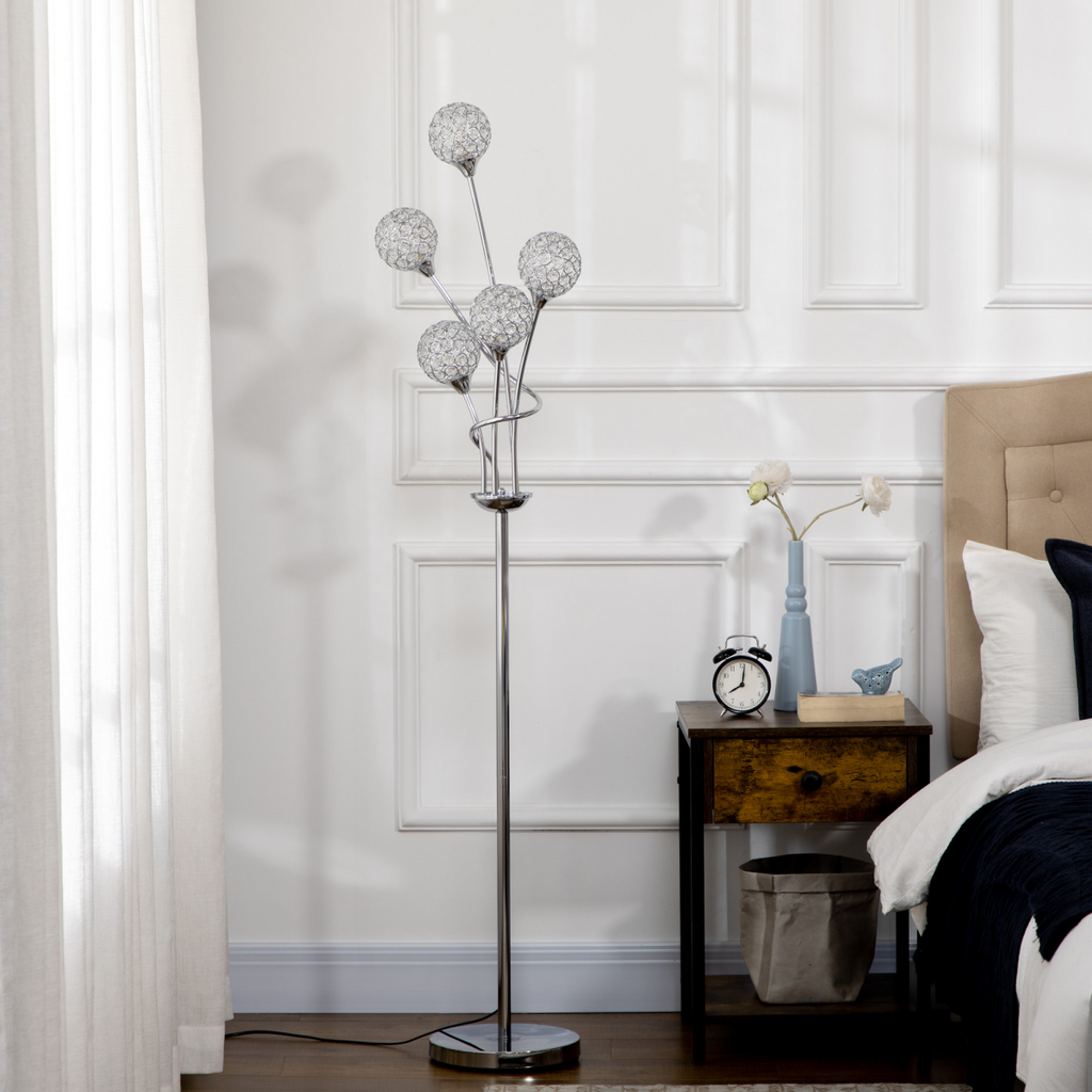 The Aveline Floor Lamp — 5-Light Crystal Bloom Standing Lamp