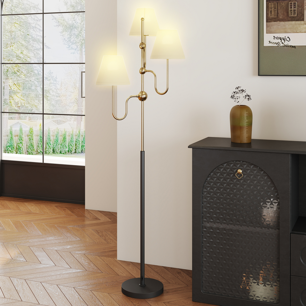 The Elysian Floor Lamp — 3-Light Golden Branch Standing Light