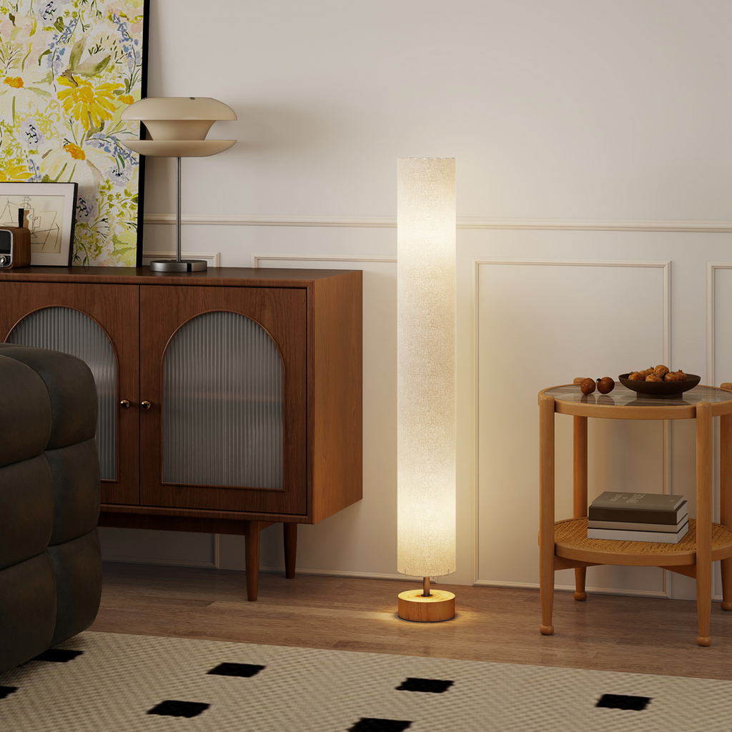 The Solstice Floor Lamp — Fabric Column LED Standing Lamp