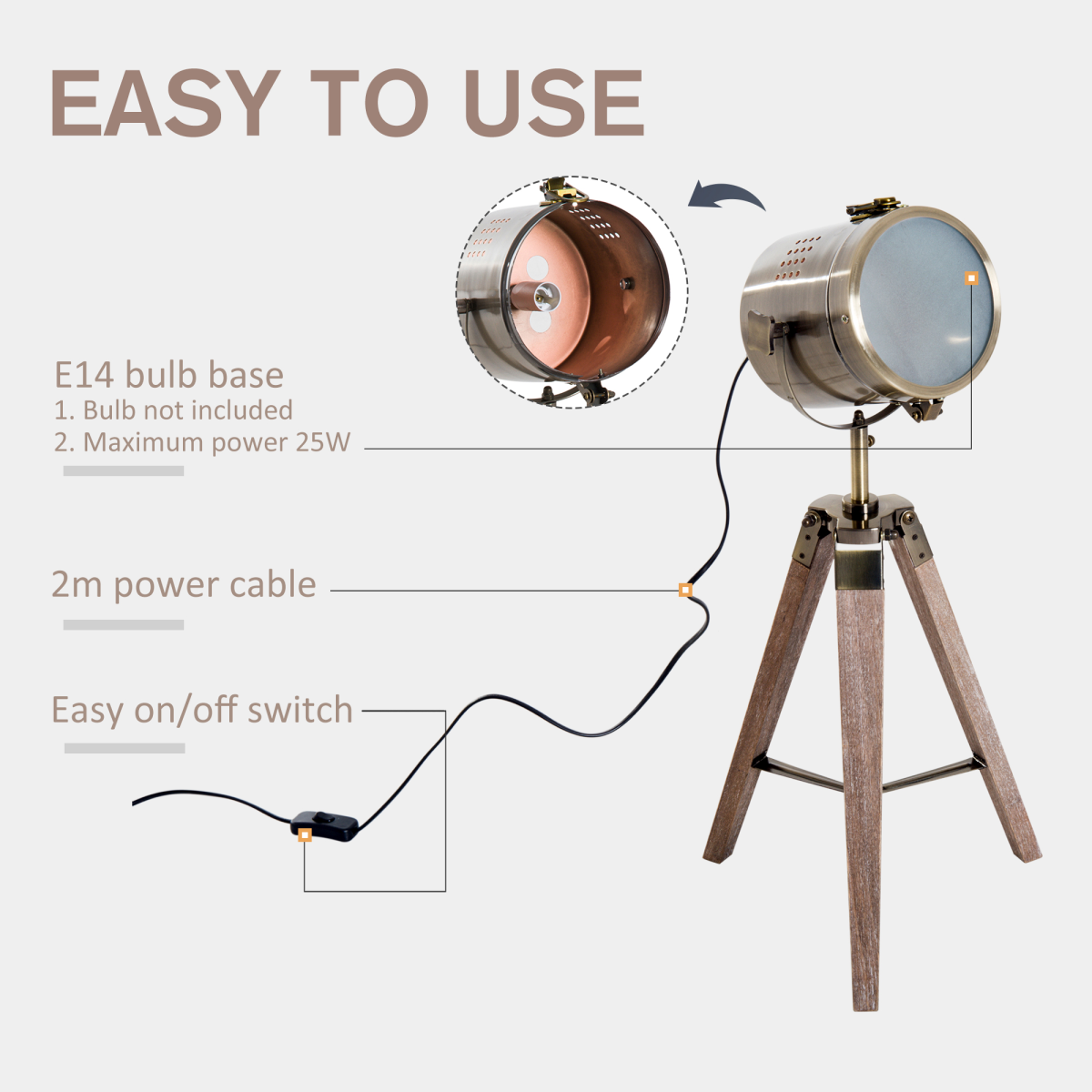 The Beckett Floor Lamp — Vintage Tripod Spotlight Standing Lamp