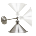 The Oakendale Cone — Satin Nickel Adjustable Wall Light