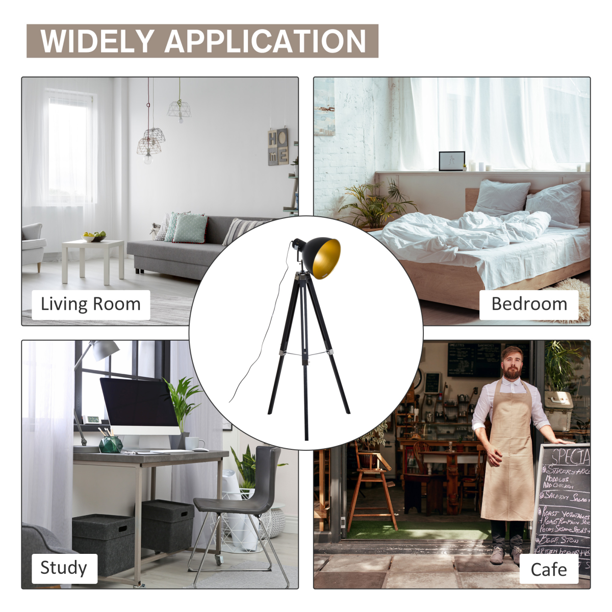 The Sheldon Floor Lamp — Dome Shade Tripod Standing Lamp