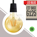 Soho - Amber Glass Globe LED Bulb, G125 E27 Dimmable 8W