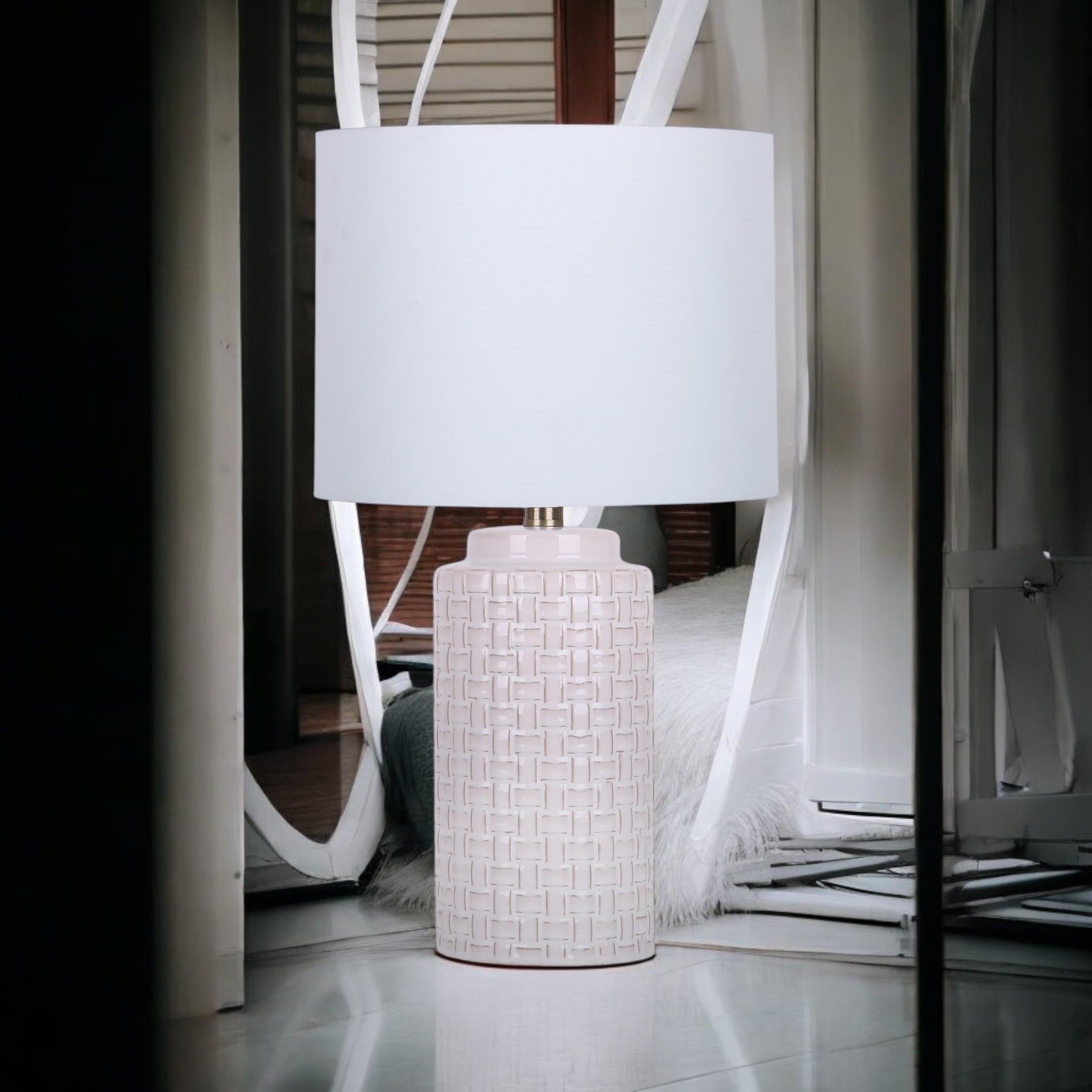 The Applecross Table Lamp — Woven Ceramic