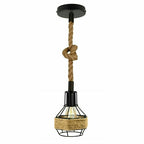 The Mariner Pendant — Hemp Rope, Black Cage
