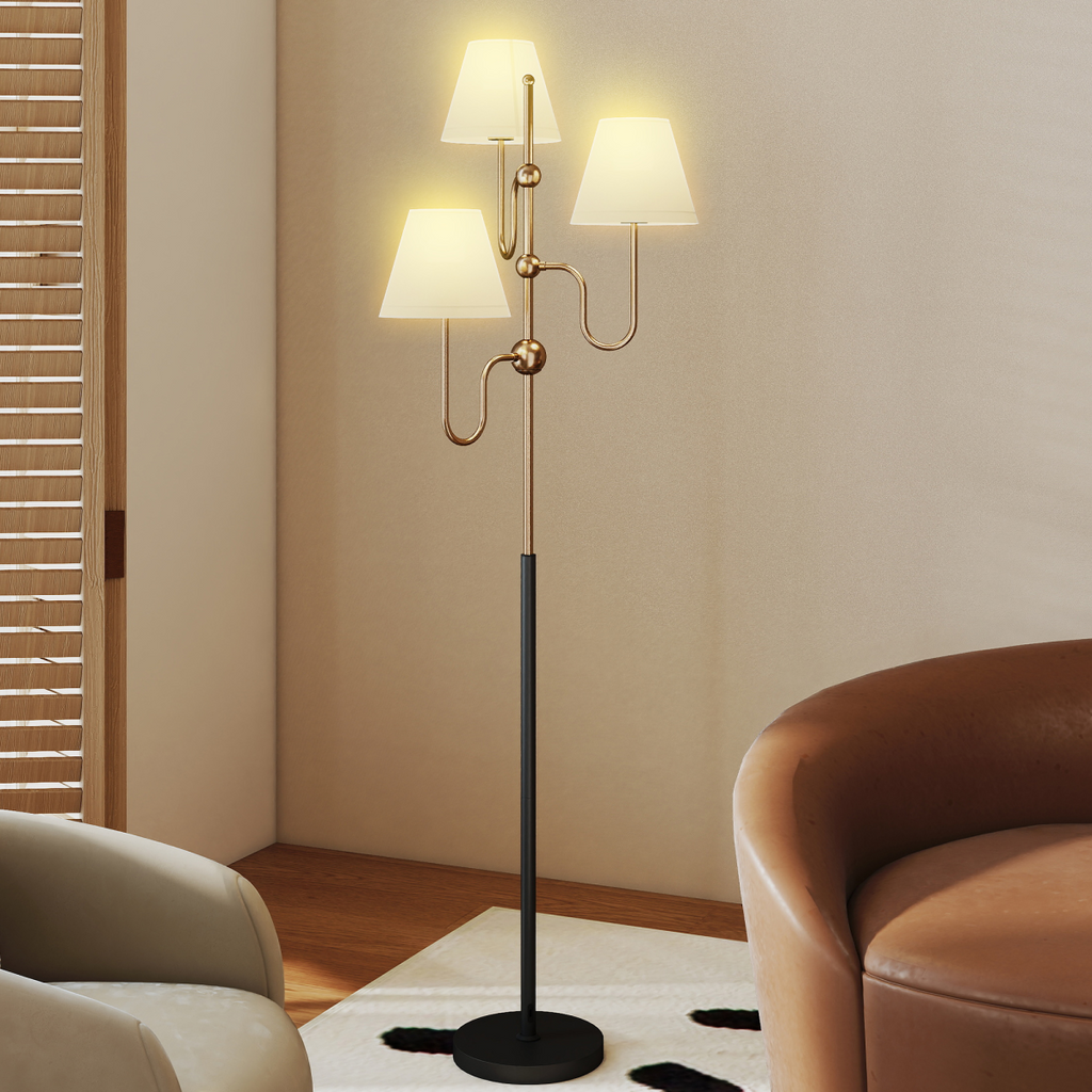 The Elysian Floor Lamp — 3-Light Golden Branch Standing Light