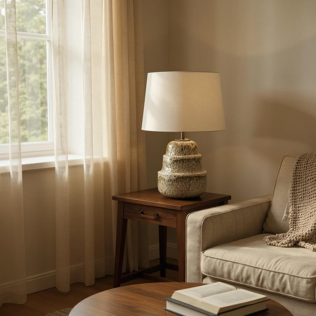 The Silverbeck Table Lamp — Double Gourd Ceramic