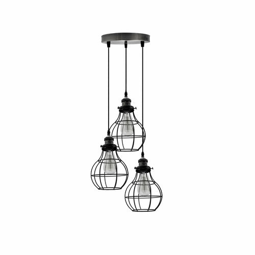 The Marchwood Pendant — 3-Way Teardrop Cage Chandelier
