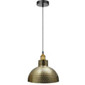 The Alderton Pendant — Antique Brass Hammered Dome Light