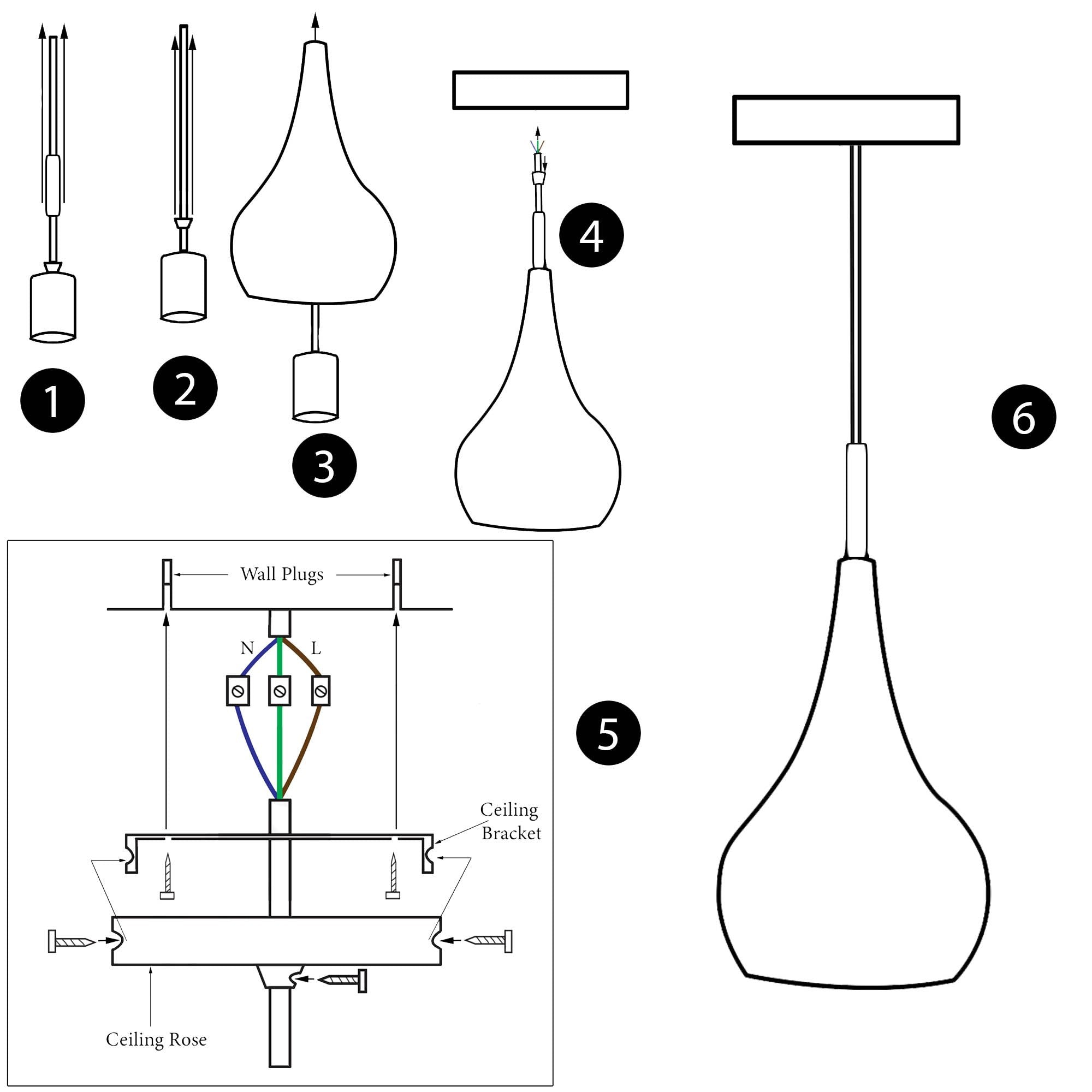The Fenwick Pendant — Retro Metal Teardrop Light