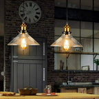 The Winterbourne Pendant — Ribbed Amber Glass Ceiling Light
